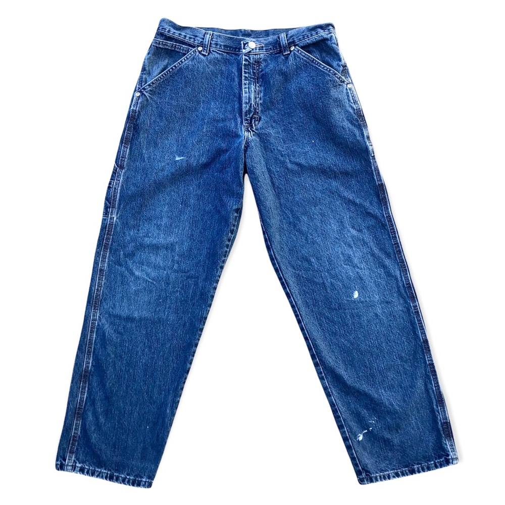 Vintage Wrangler Carpenter Jeans Utility Denim Cargo Workwear Blue 90s Y2K 🔨